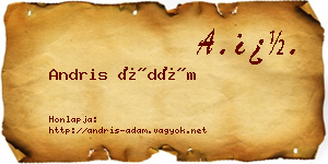 Andris Ádám névjegykártya